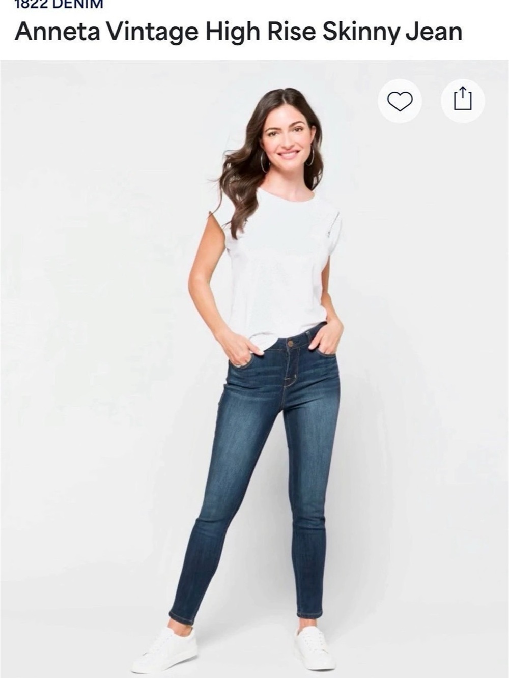 1822 Denim Annetta Vintage High Rise Skinny Jean Skinny Jeans in Blue Waist 30